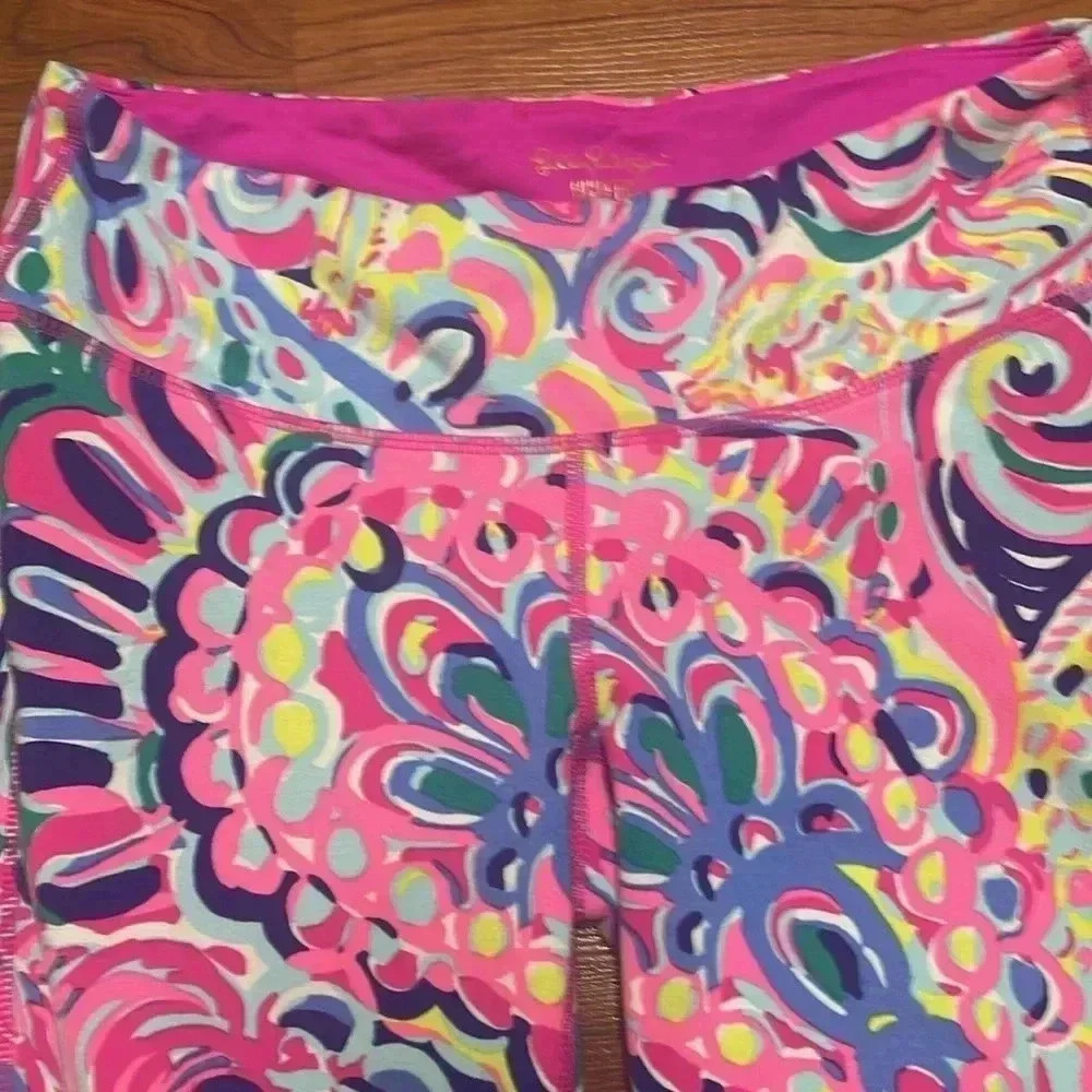 Lilly Pulitzer Luxletic Cropped Legging - Psychedelic Sunshine, Sz small - Picture 5 of 8